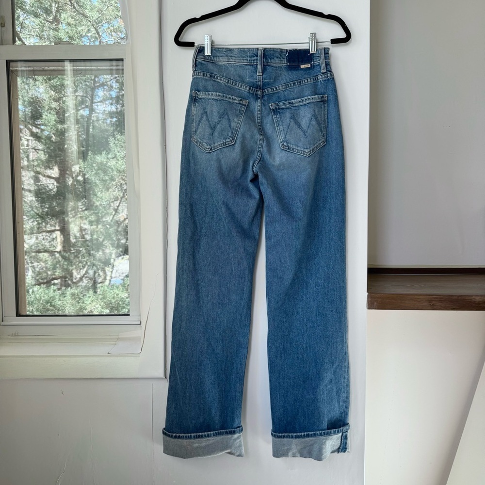 MOTHER Superior The Dodger Skimp Cuffed Jeans Medium Blue 24 - Picture 12 of 14